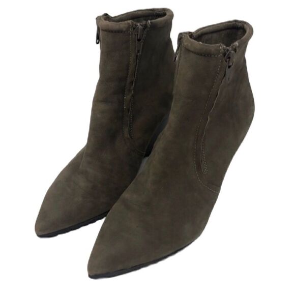 - #300 HALSTON SUEDE WEDGE ANKLE BOOTIE - Picture 1 of 7